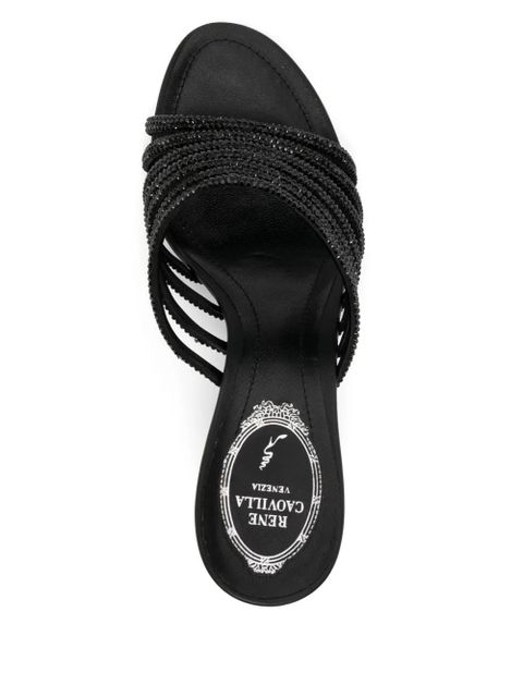 René Caovilla 80mm crystal-embellished sandals - Black