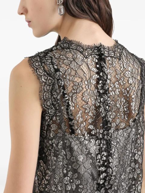 Dolce & Gabbana lamé lace mini dress - Black