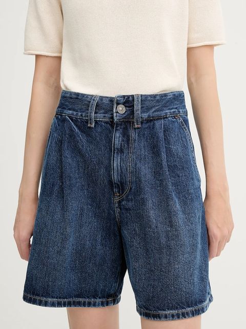 G-Star szorty jeansowe damskie kolor granatowy gładkie high waist D25985-D788 - zdjęcie produktu nr 1