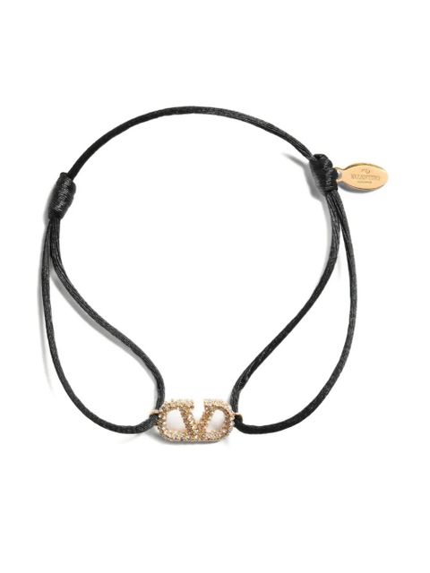 Valentino Garavani VLogo signature crystal-embellished bracelet - Gold - zdjęcie produktu nr 1