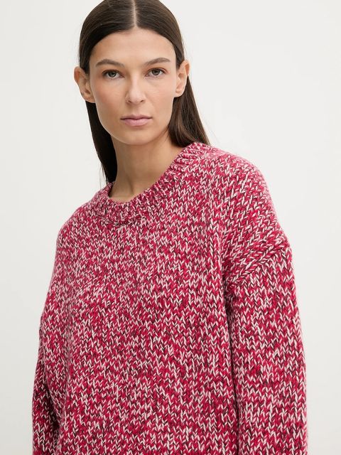 Marc O'Polo sweter z dodatkiem wełny damski kolor czerwony ciepły 5000007891