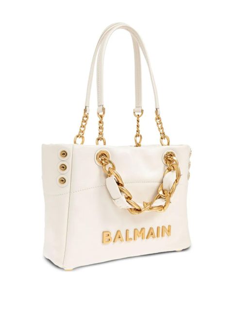 Balmain 1945 small logo-embellished tote bag - Neutrals