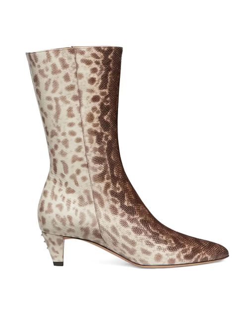 FENDI 50mm snakeskin-print boots - Brown - zdjęcie produktu nr 2