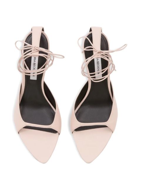 Victoria Beckham Eliza tie ankle stiletto sandals - Neutrals