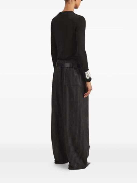 The Frankie Shop Oakdale pinstripe belted palazzo pants - Black