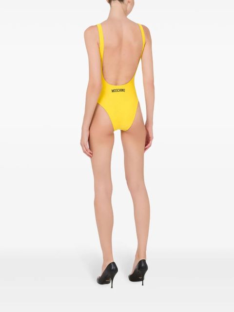 Moschino smiley face-motif swimsuit - Yellow