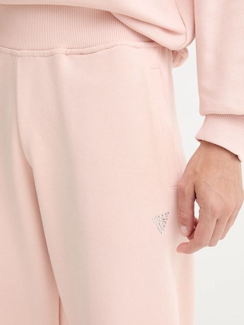 Guess spodnie dresowe bawełniane PRIMULA damskie kolor pomarańczowy gładkie V5YB17 KCRP0