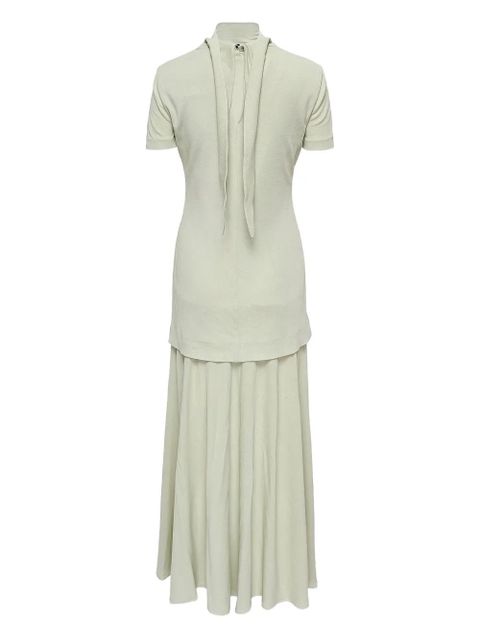 Jil Sander high-neck flared dress - Green - zdjęcie produktu nr 2