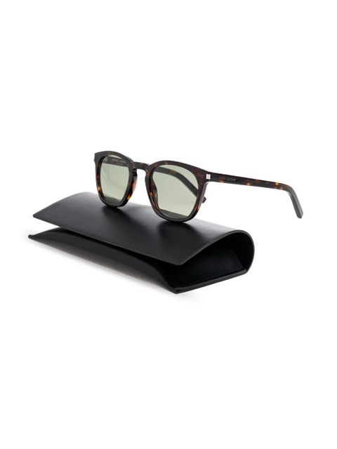 Saint Laurent Eyewear logo-engraved sunglasses - Brown