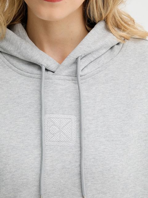 Calvin Klein bluza damska kolor szary z kapturem gładka LV044D204G
