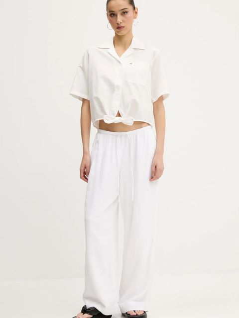 Tommy Jeans koszula z domieszką lnu - zdjęcie produktu nr 2