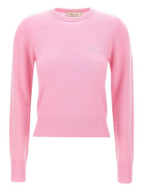 Blumarine embroidered ribbed cashmere sweater - Pink - zdjęcie produktu nr 1