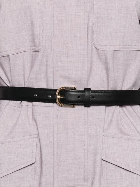 Self-Portrait belted twill jumpsuit - Purple