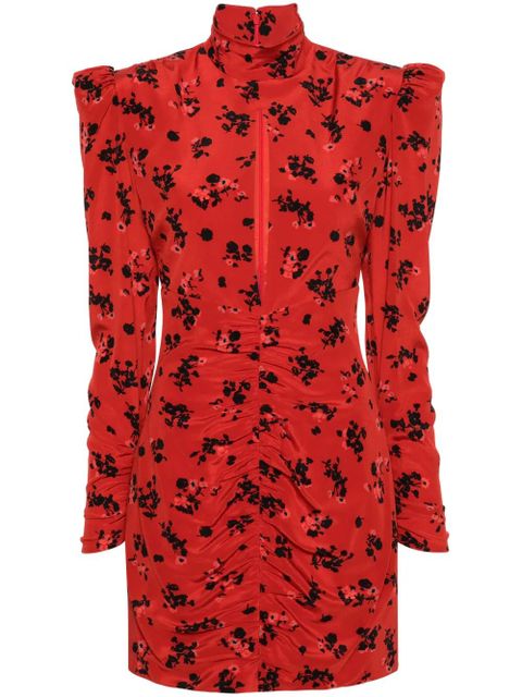 Alessandra Rich floral-print silk mini dress - Red - zdjęcie produktu nr 1