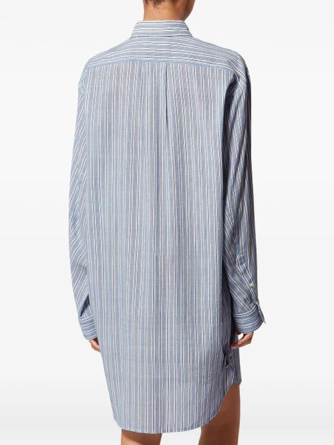 MARANT ÉTOILE Loriane striped flap-pocket mini dress - Blue