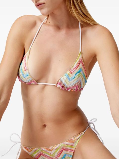Missoni zigzag-knit bikini set - White