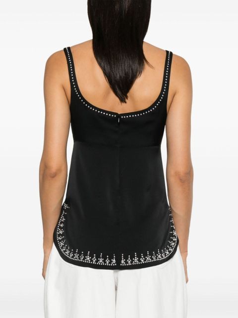 Rabanne stud-detail top - Black