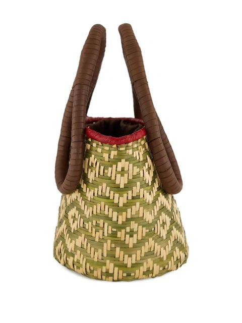 Johanna Ortiz mini Understanding Of The Cosmos woven bucket bag - Green