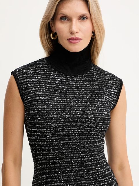 Simona Corsellini sukienka kolor czarny midi dopasowana A25CEABO5101