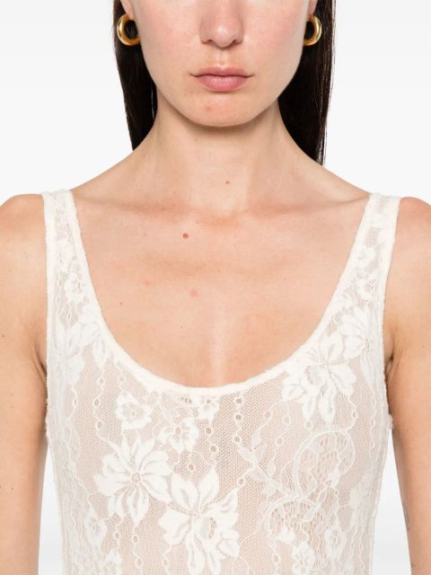 ZIMMERMANN scoop-neck lace bodysuit - Neutrals