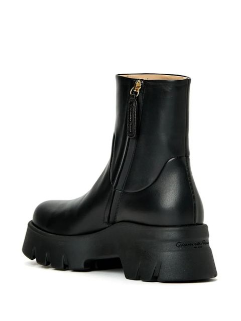 Gianvito Rossi Montey ankle leather boots - Black