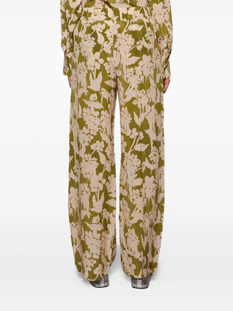 Victoria Beckham floral-print trousers - Green