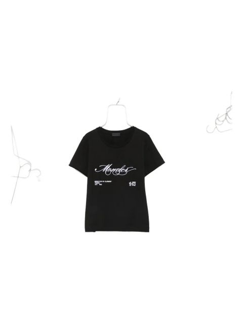 Moncler embroidered-logo cotton T-shirt - Black - zdjęcie produktu nr 2