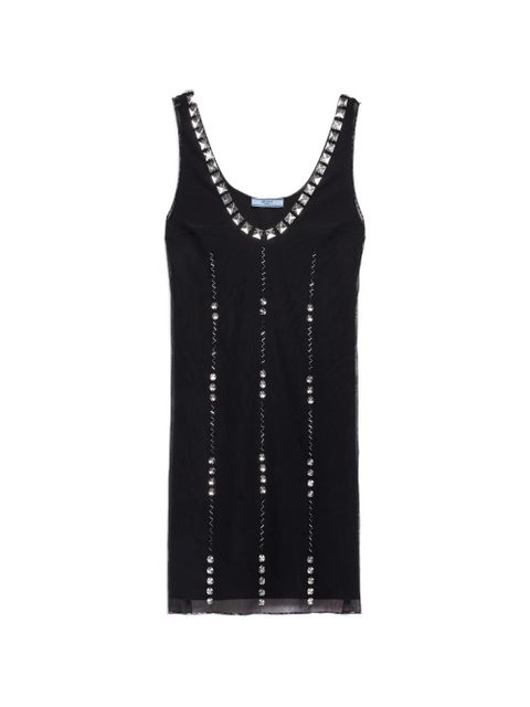 Prada embroidered tulle mini-dress - Black - zdjęcie produktu nr 1