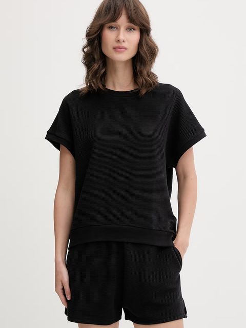 BOSS T-shirt lounge damski z lyocellem BB TEXTURE_Top - zdjęcie produktu nr 1