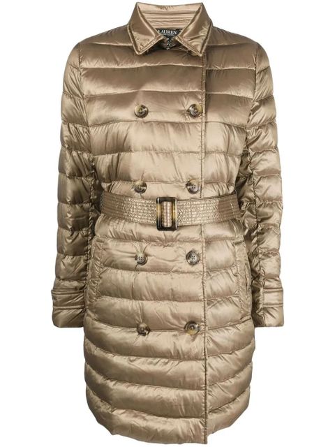 Lauren Ralph Lauren belted-waist padded coat - Gold - zdjęcie produktu nr 1