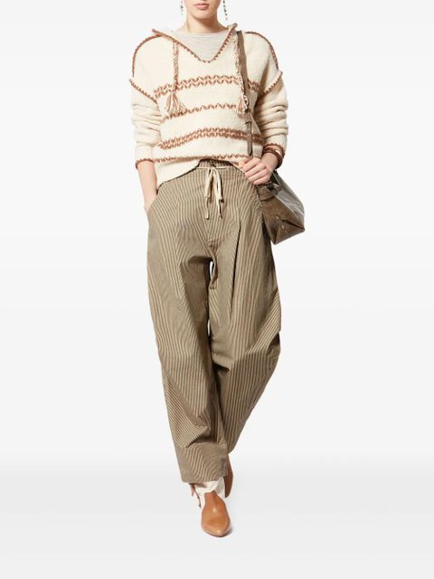 MARANT ÉTOILE Ceryne striped-pattern drawstring trousers - Neutrals - zdjęcie produktu nr 2