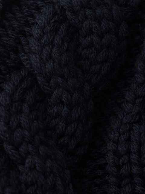 Prada cable-knit enamel-triangle logo bucket hat - Blue