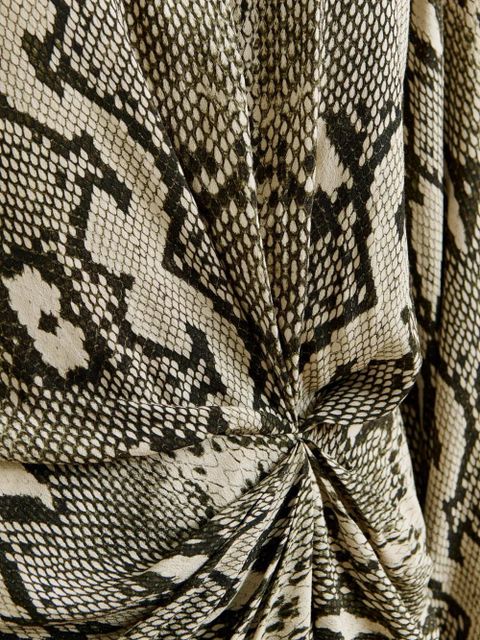 Essentiel Antwerp balloon-sleeve draped asymmetric dress - Grey