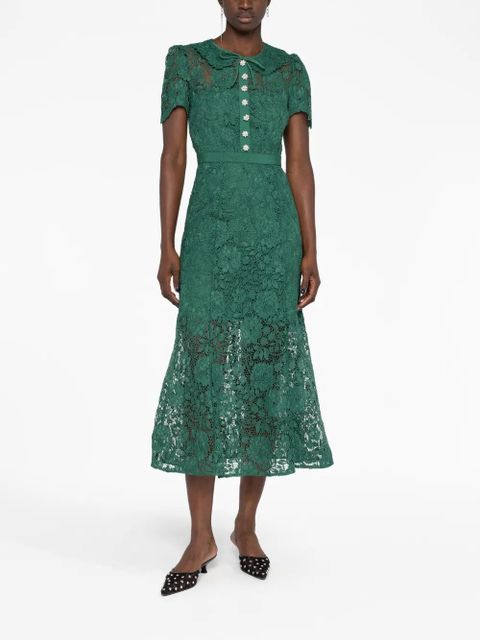Self-Portrait lace midi dress - Green - zdjęcie produktu nr 2