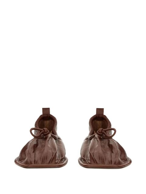 Hereu puntera gathered leather ballet flats - Brown - zdjęcie produktu nr 1