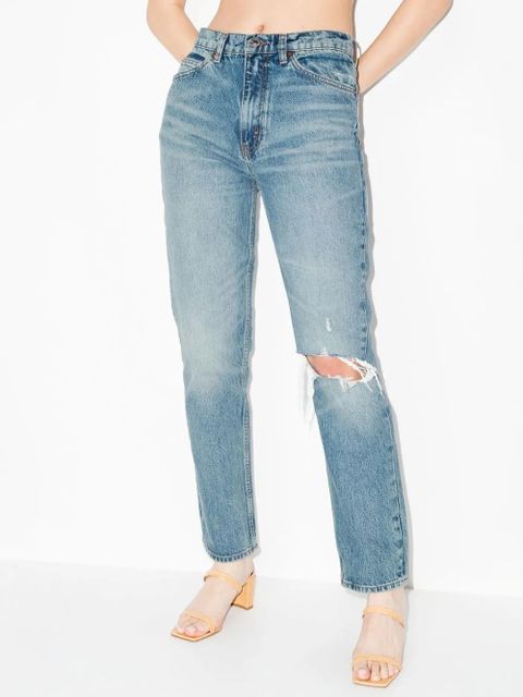 RE/DONE '70s ripped-knee straight-leg jeans - Blue - zdjęcie produktu nr 2