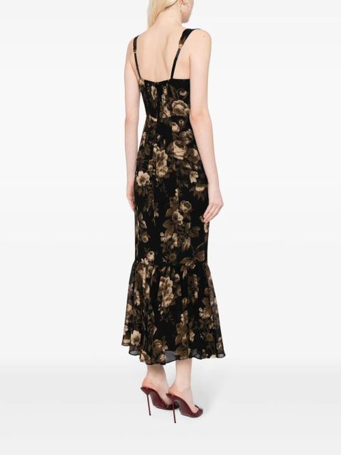 Reformation Irisa floral-print dress - Black