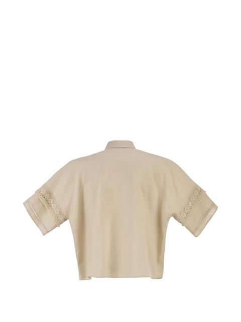 Weekend Max Mara lace-insert linen shirt - Neutrals - zdjęcie produktu nr 2