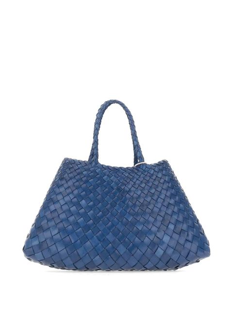 DRAGON DIFFUSION small Santa Croce hand-woven leather tote bag - Blue - zdjęcie produktu nr 2