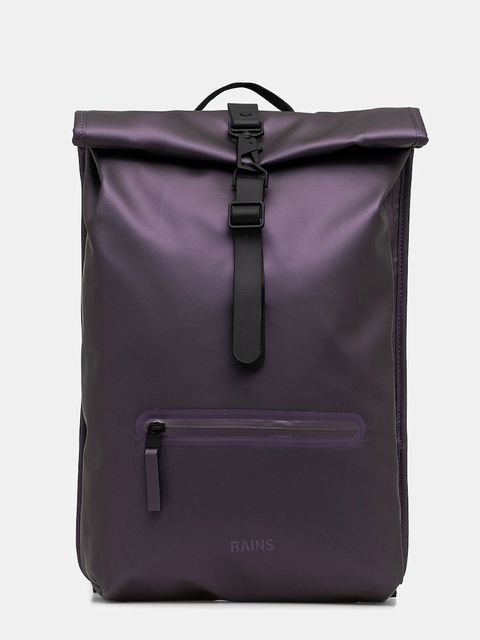 Rains plecak 13320 Rolltop Rucksack W3 kolor fioletowy duży gładki 13320 - zdjęcie produktu nr 1