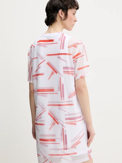 Karl Lagerfeld Jeans sukienka kolor biały mini prosta A2W13031