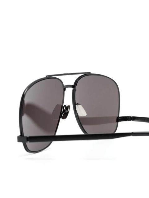 Saint Laurent Eyewear logo-engraved square-frame sunglasses - Black