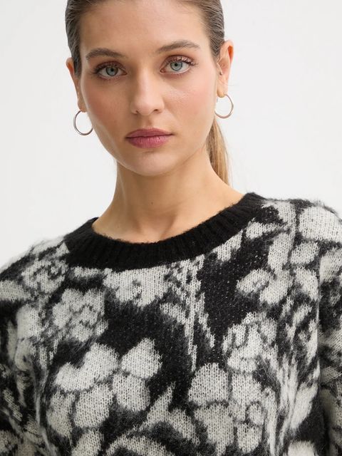 United Colors of Benetton sweter z dodatkiem moheru damski kolor czarny 1VAAE10F3