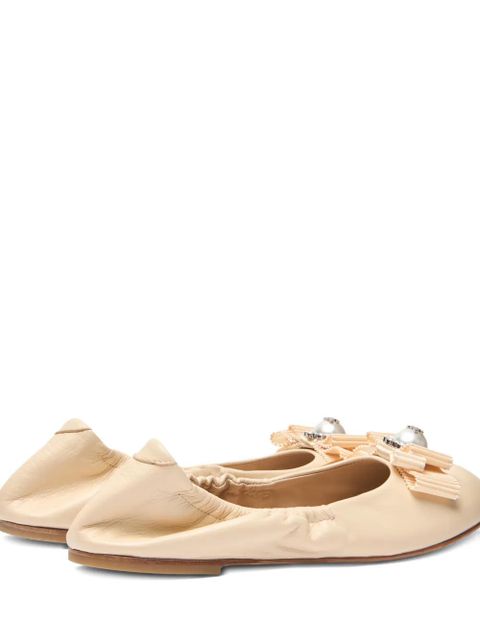 Casadei bow-detail ballet flats - Neutrals