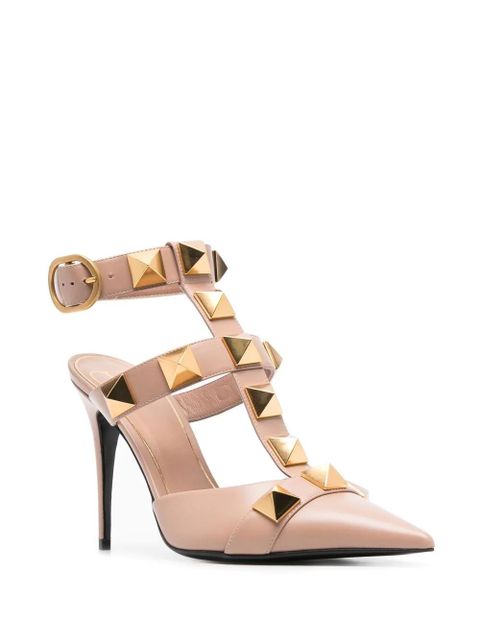 Valentino Garavani Roman Stud caged leather pumps - Neutrals