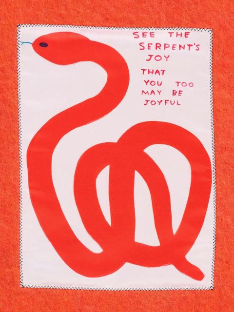 Marc Jacobs snake-print fringed scarf - Orange