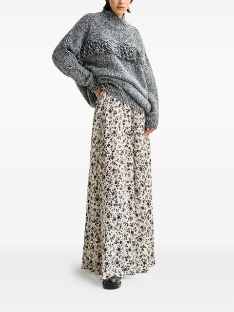 Essentiel Antwerp floral-pattern maxi skirt - Black