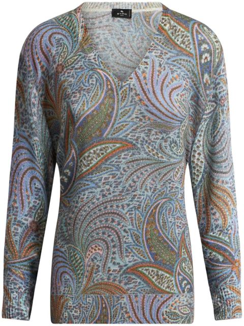 ETRO foliage print jumper - Blue - zdjęcie produktu nr 1