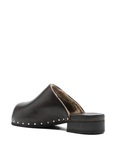 OUR LEGACY Naoto hand-cut metal-stitch mules - Brown