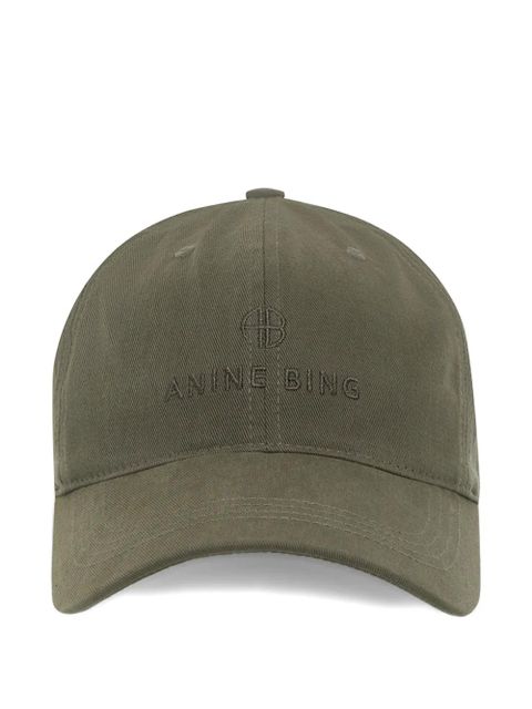 ANINE BING Jeremy logo-embroidered baseball cap - Green - zdjęcie produktu nr 1
